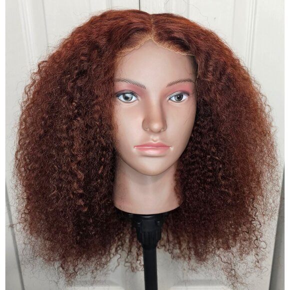 Nadula Bye Bye Knots Human Hair Wig Curly 200% Density 7x5 HD Lace Red Glueless - Picture 1 of 8